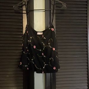 Lace black rose embroidered tank top full tilt sexy s